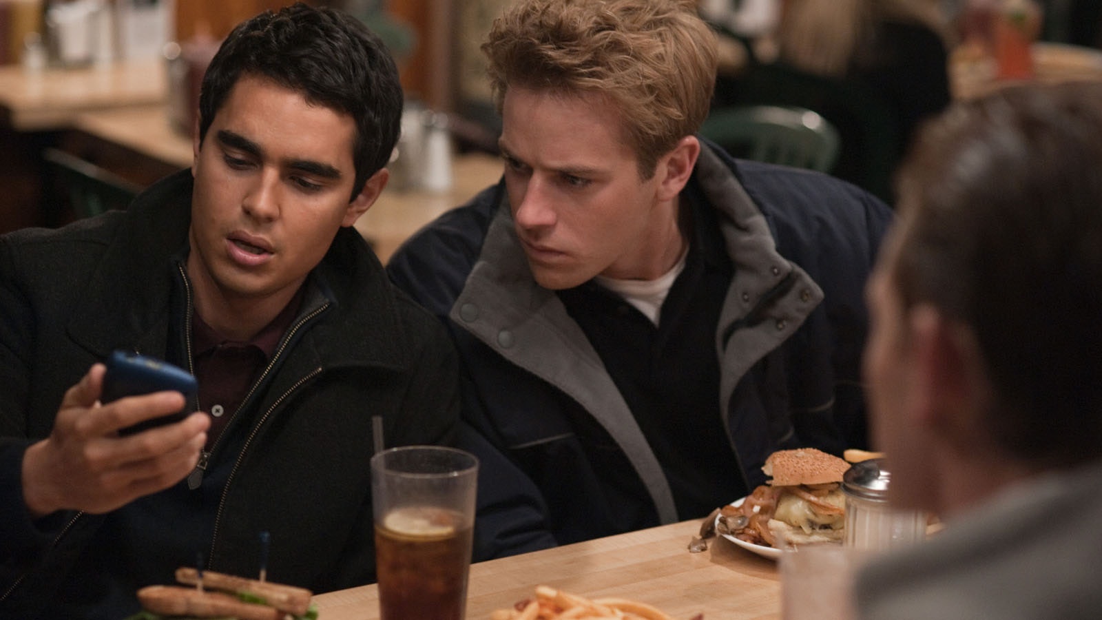 The Social Network Max Minghella, left, and Armie Hammer in Columbia Pictures' "The Social Network," starring Jesse Eisenberg.